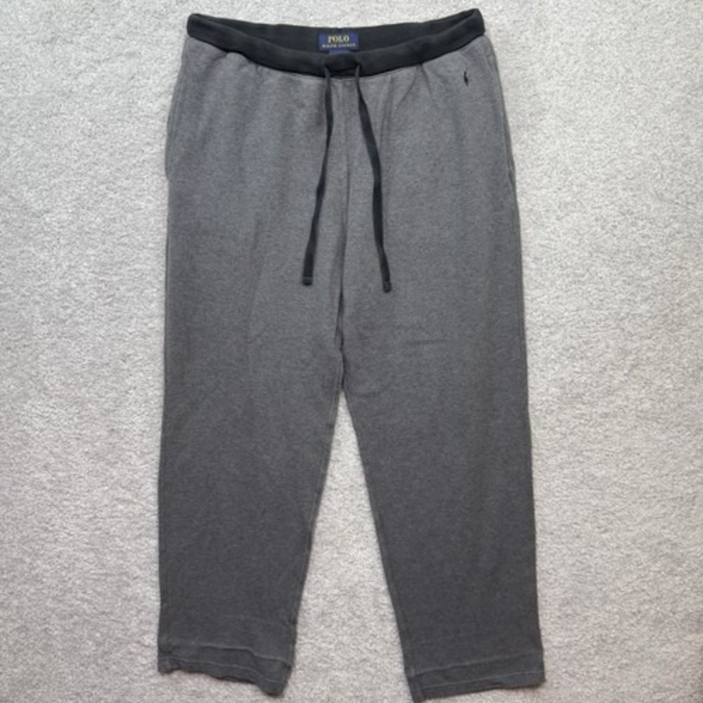 Polo Ralph Lauren Pajama Pants Mens Large Gray Waffle Knit Cotton Thermal Lounge